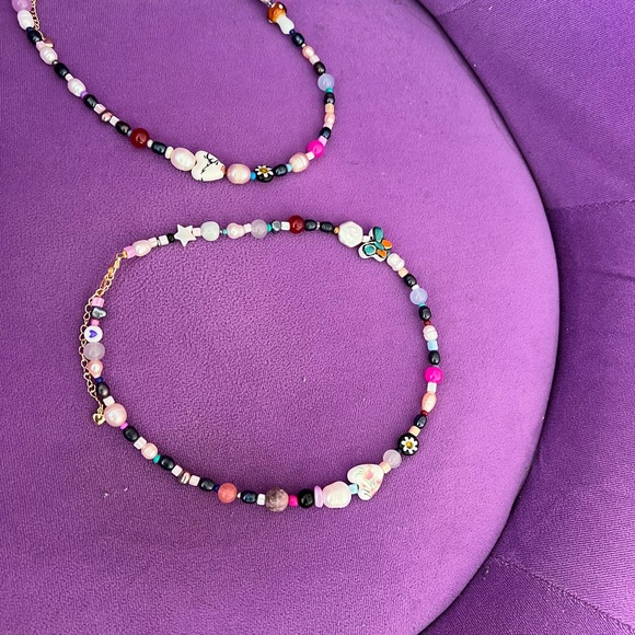 Mixed beads pearl necklace - Picture 7 of 9